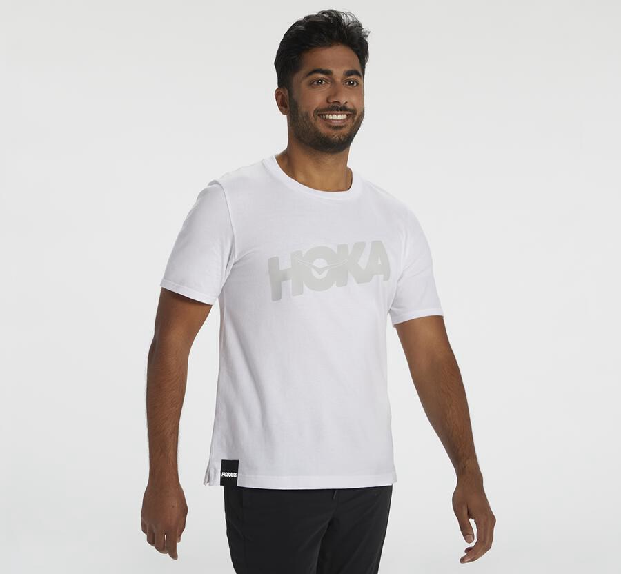 Hoka One One Skjorter Herre - Brand - Hvide - 367891EDZ